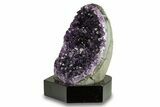 Grape Jelly Amethyst Geode With Wood Base - Uruguay #294173-1